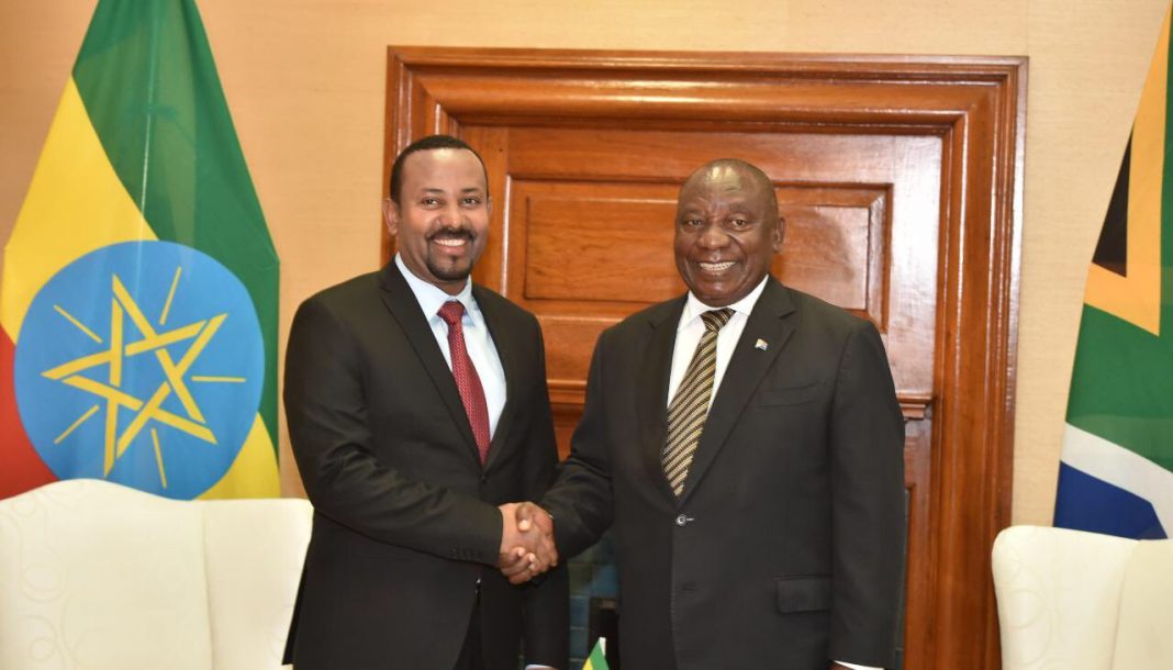 Cyril Ramaphosa and Ethiopia's PM Abiy Ali Ahmed