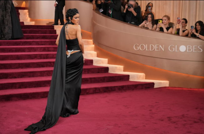 Teyana Taylor arrives at the 83rd Golden Globes on Sunday, Jan. 11, 2026, at the Beverly Hilton in Beverly Hills, Calif. (Photo by Jordan Strauss/Invision/AP)