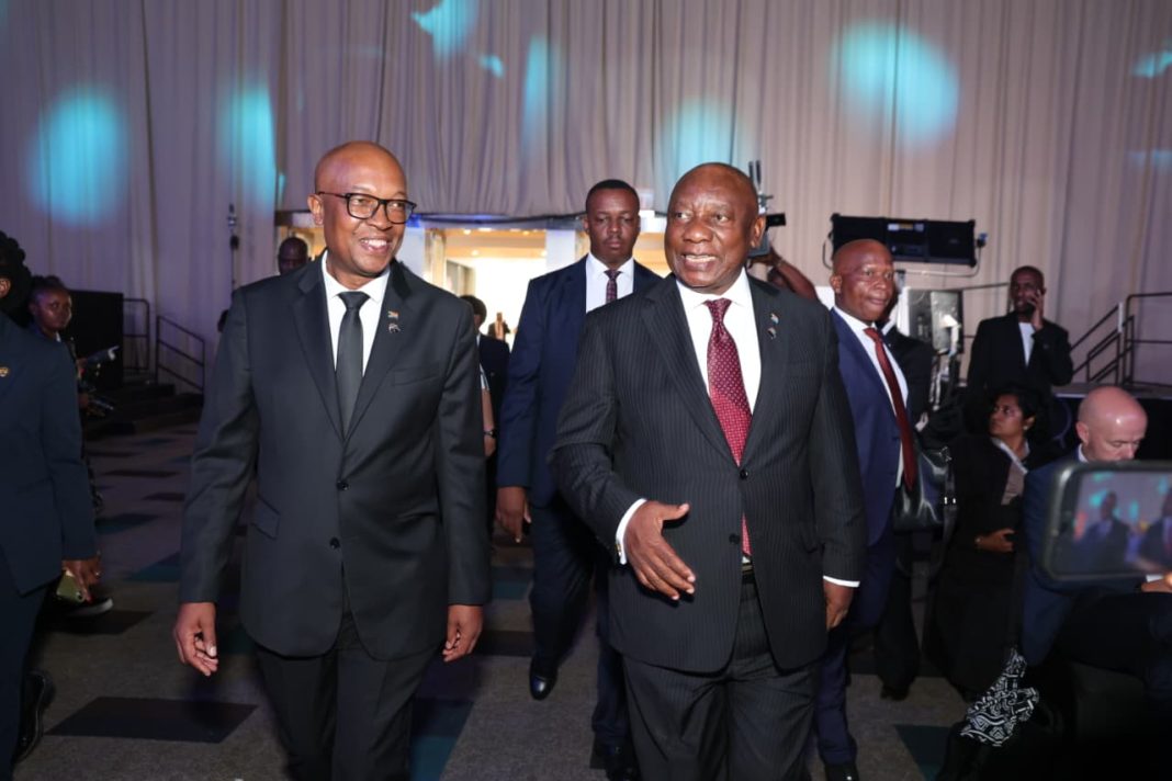 President Cyril Ramaphosa delivers the keynote address during the Sixth South Africa Investment Conference (SAIC) held at the Sandton Convention Centre