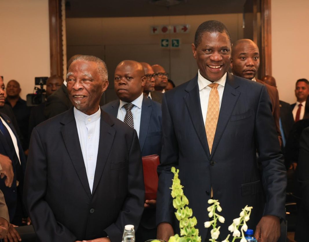Former South African President Thabo Mbeki alongside Deputy President Paul Mashatile. Photo: GCIS